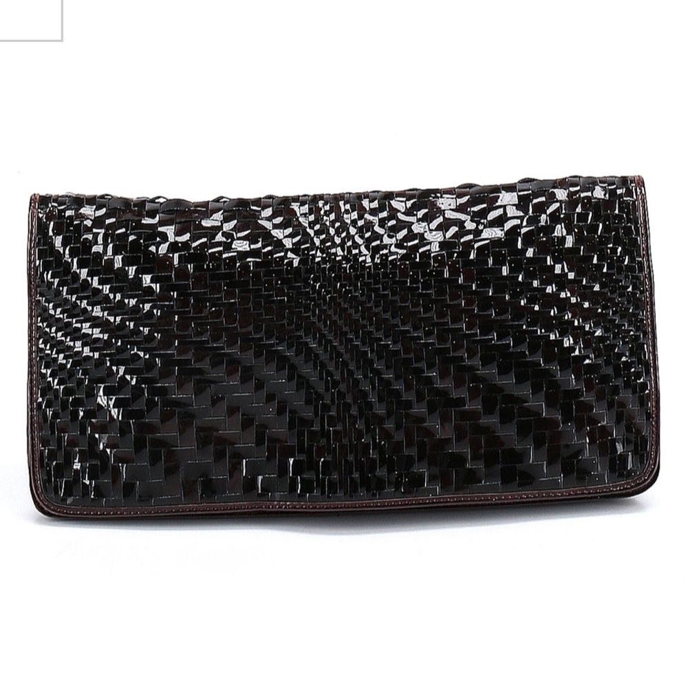 Cole Haan Woven Patent Clutch